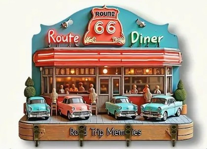 Holzschlüsselhalter (Route 66)