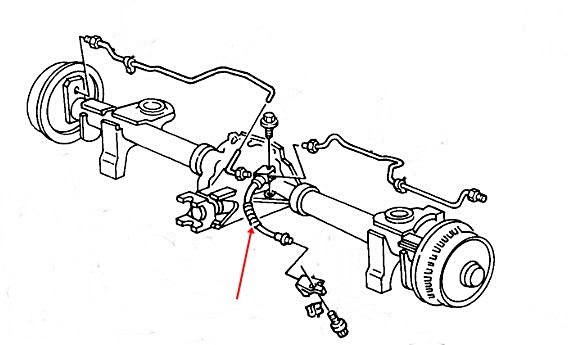 Bremsschlauch, Hinterachse, mittig