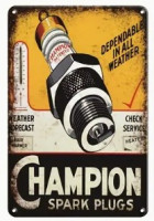 Metallschild "Champion Spark Plugs" 20x30cm