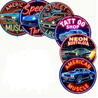 Neon Holzuntersetzer (Set per 6!)