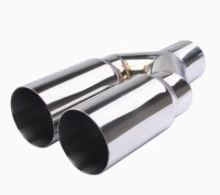 Auspuffblende Edelstahl 1x 2.5" auf 2x 3"