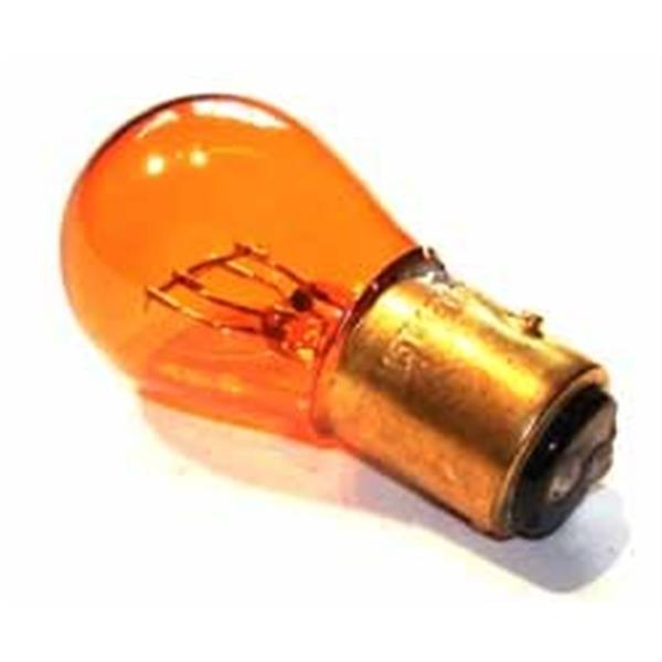 Glühbirne 1157NA, orange, 2 Faden, Metallsockel