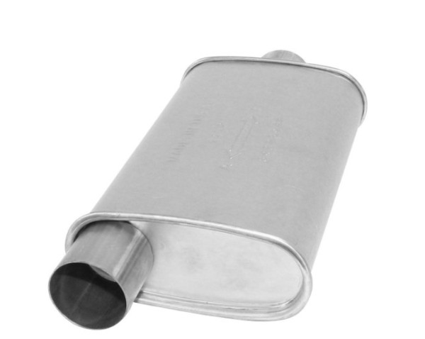 Auspufftopf, 63,5mm (2 1/2") Anschlussweite, Anschlüsse mittig/versetzt