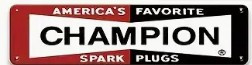 Holzschild "Champion Spark Plugs" 10x40cm
