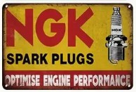 Metallschild "NGK Spark Plugs" 30x20cm