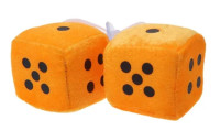Fuzzy Dice (Plüschwürfel) orange 6cm Ø